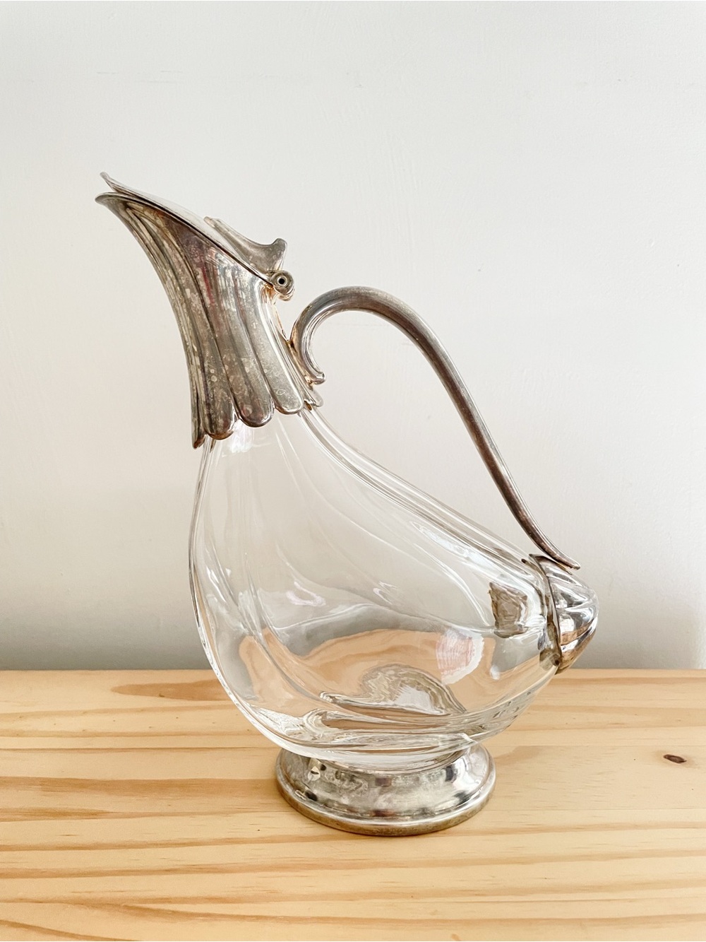 Vintage 1970s Silver-Plated Duck Shaped Decanter/Carafe Mid-Century Barware - Picture 3 of 9